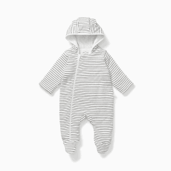 Image showing the Pramsuit, 0 - 3 Months, Grey Stripe product.