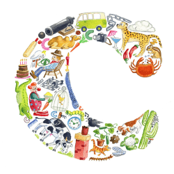 Image showing the C Alphabet Print, 30.5 x 30.5cm, Multi product.