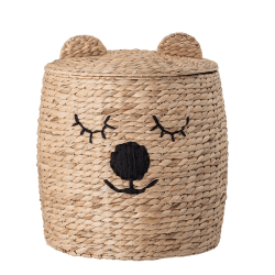 Image showing the Dolma Water Hyacinth Basket With Lid, Natural product.