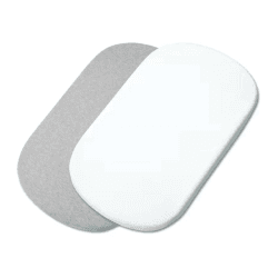 Image showing the Iora/Iora Air/Tori Pack of 2 Bedside Crib Fitted Sheets, White/Grey product.