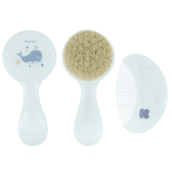 Image showing the Comb & Brush Set with Natural Bristles, Savanna Blue product.
