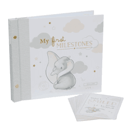 Image showing the Disney Dumbo Milestone Cards & Baby Memory Book Set, White product.