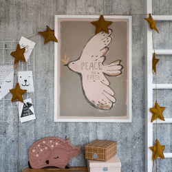 Image showing the Peace Bird Poster Print, 50 x 70cm, Mint product.