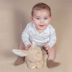 Image showing the Baby Bunny Long Sleeve Bodysuit, 4 - 6 Months, White product.