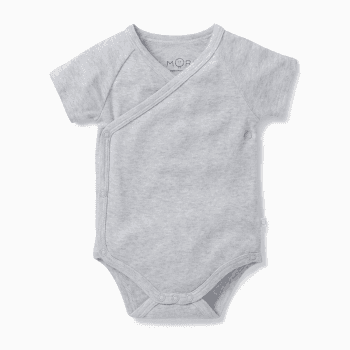 Image showing the Short Sleeve Kimono Bodysuit, 0 - 3 Months, Grey product.