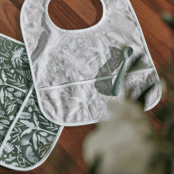 Image showing the Pack of 2 Waterproof Bibs, Botanical Nougat product.