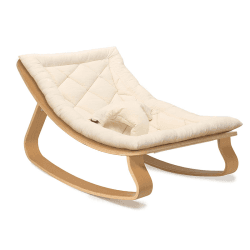 Image showing the Levo Wooden Baby Rocker, Beech, Milk product.