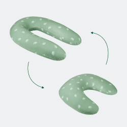 Image showing the 2-in-1 Pregnancy Pillow, U-Shape and C-Shape, Green Dandelions product.