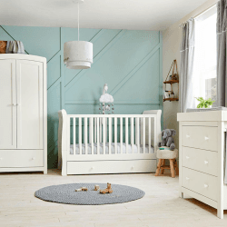 Image showing the Mia 3 Piece Nursery Furniture Set (excl. Mattress), White product.