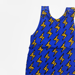 Image showing the Sleeveless Romper, 0 - 3 Months, Blue Bolts product.