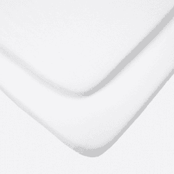 Image showing the Pack of 2 Crib Fitted Sheets, Essentials White product.