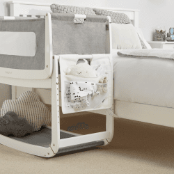 Image showing the SnuzPod4 Bedside Crib Storage Pocket, White product.