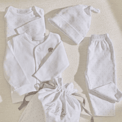 Image showing the Hello Baby Organic Cotton Gift Set, 0 - 3 Months, White product.