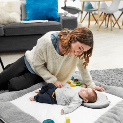 Image showing the Lovenest Heart Anti Flat Head Baby Pillow, Grey product.