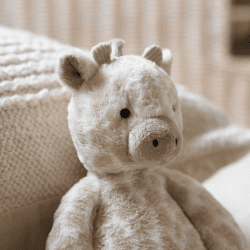 Image showing the Gigi Giraffe Soft Toy, White/Natural product.