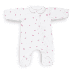 Image showing the Stars Magnetic Fastening Sleepsuit Onesie, 6 Months, Raspberry Pink product.