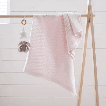Image showing the Cellular Satin Blanket, 75 x 100cm, Pink product.