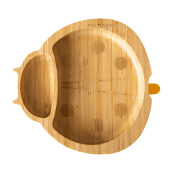 Image showing the Ladybird Bamboo Suction Plate, Yellow product.