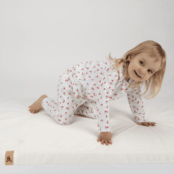 Image showing the Harmony Hypoallergenic Bamboo Sprung Cot Mattress, White product.