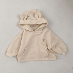 Image showing the Cozy Nozi Bear Hoodie, 0 - 6 Months, Cream product.