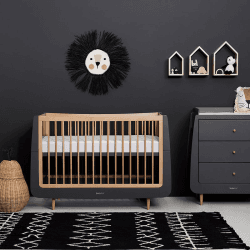 Image showing the SnuzKot Skandi Cot Bed excl. Mattress, Slate / Natural product.
