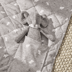 Image showing the Elephant Quilted Playmat & Toy Gift Set, Multi product.