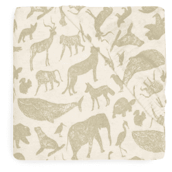 Image showing the Adventurous Animals Jersey Bedside Crib Fitted Sheet, 50 x 80cm, Nougat product.