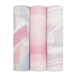 Image showing the Boutique Pack of 3 Large Silky Soft Bamboo Swaddles, 120 x 120cm, Florentine product.
