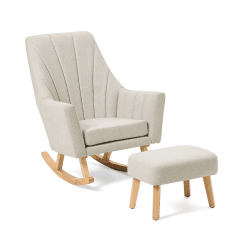 Image showing the Jonah Rocking Chair with Footstool, Pebble product.