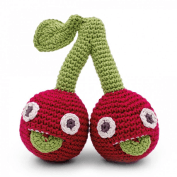 Image showing the Cherry Sisters Crochet Rattle, Red product.