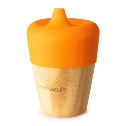 Image showing the Bamboo Cup with Silicone Feeder, 190ml, Orange product.