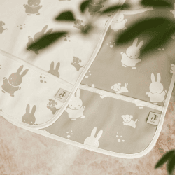 Image showing the Jollein x Miffy Pack of 2 Waterproof Bibs, Nougat product.