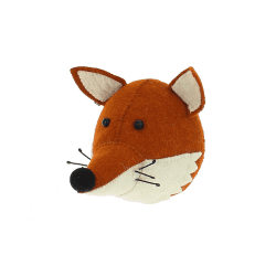 Image showing the Fox Head Mini Felt Animal Wall Decoration, Orange product.
