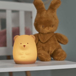 Image showing the Nattou Bear Night Light, 12cm, Brown product.