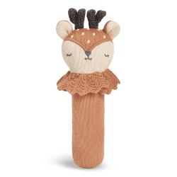 Image showing the Deer Knitted Rattle, Brown product.