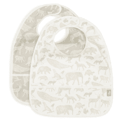 Image showing the Adventurous Animals Pack of 2 Waterproof Bibs, Olive Green product.