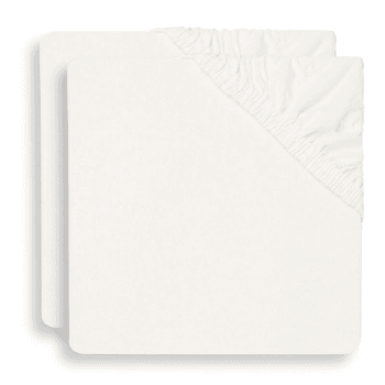 Image showing the Pack of 2 Jersey Fitted Cot Sheets, Ivory product.