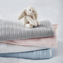 Image showing the Cellular Satin Blanket, 75 x 100cm, Blue product.