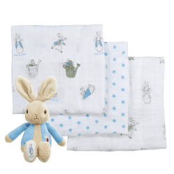 Image showing the Peter Rabbit Soft Toy & Muslin Set, Multi product.