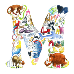 Image showing the M Alphabet Print, 30.5 x 30.5cm, Multi product.
