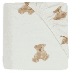 Image showing the Jersey Cot Fitted Sheet, Teddy Bear product.