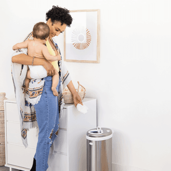 Image showing the Odour-Reducing Nappy Bin, Silver product.