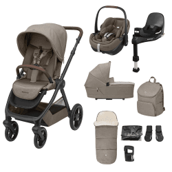 Image showing the Oxford Premium 9 Piece Travel System Bundle (+ Pebble 360 Pro2 Car Seat), Twillic Truffle product.