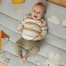 Image showing the Vintage Sunny Stripes Playpen Playmat product.