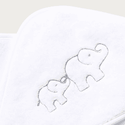 Image showing the Baby Elephant Hooded Towel, 76 x 76cm, White product.