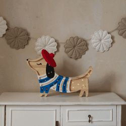Image showing the Wooden Puppy Lamp, French Style product.