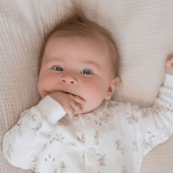 Image showing the Baby Bunny Baby Romper, 0 - 1 Months, White product.