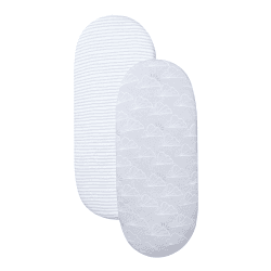 Image showing the Pack of 2 Moses Basket Fitted Sheets, Grey product.