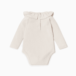 Image showing the Ribbed Frill Collar Bodysuit, 3 - 6 Months, Ecru product.