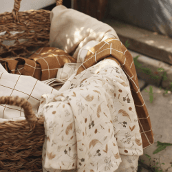 Image showing the Set of 3 Muslin Squares, 70 x 70cm, Grasslands product.